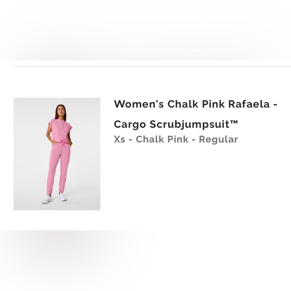 Figs Women's Chalk Pink Scrub Jumpsuit